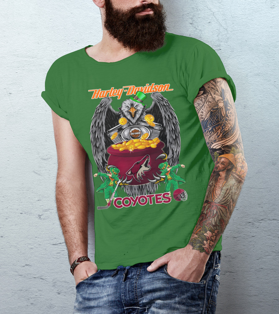 Harley Davidson Coyotes Nhl Arizona St. Patrick's Day T-Shirt