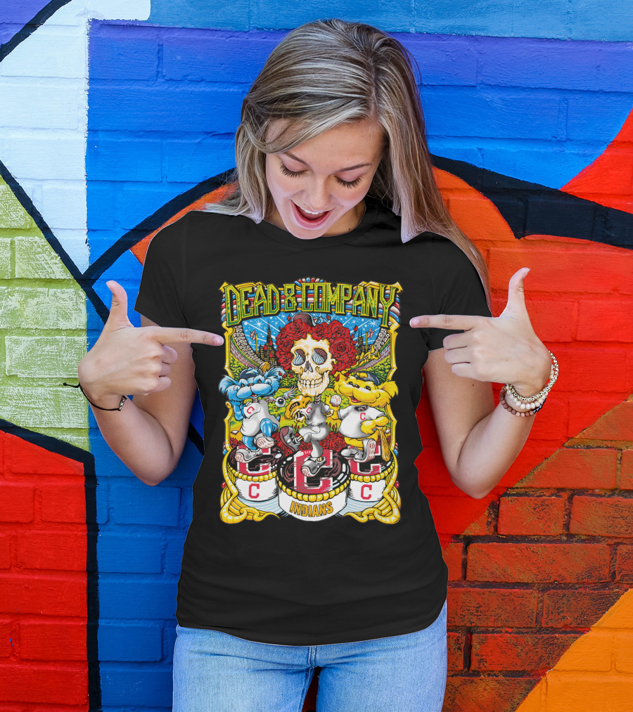 Dead & Company Mlb Cleveland Indians Skulls And Mascots T-Shirt