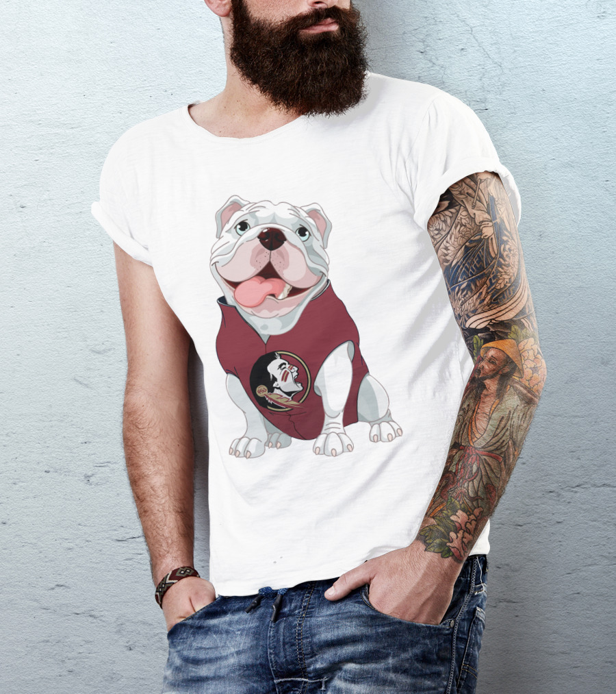 Florida State Seminoles Bulldog Mascot Wearing Team T-Shirt