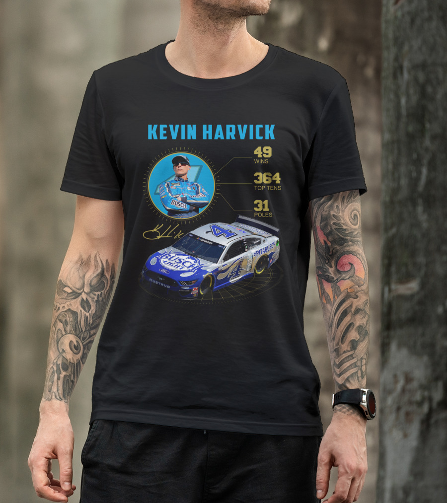 Kevin Harvick Nascar Busch Light 49 Wins 364 Top Tens 31 Poles T-Shirt