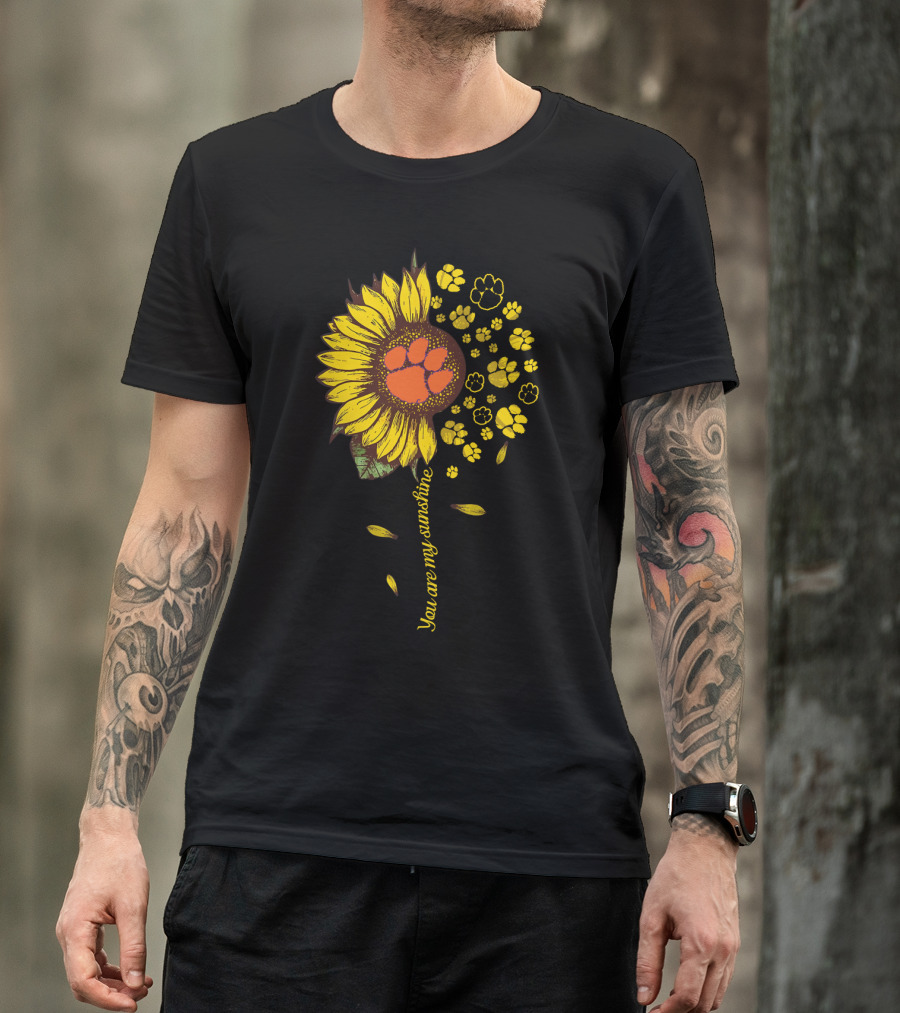 Sunflower Paw Prints You Are My Sunshine T-Shirt