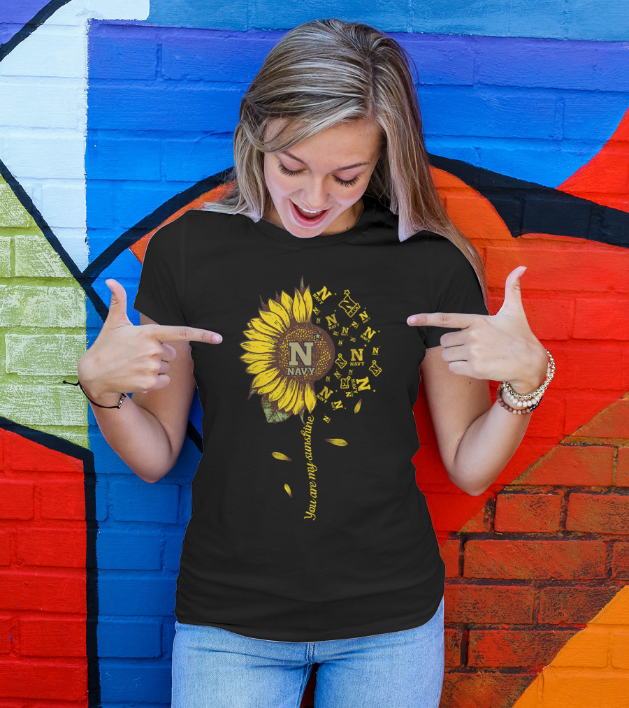 Navy Sunflower You Are My Sunshine Ncaa2 Nm T-Shirt