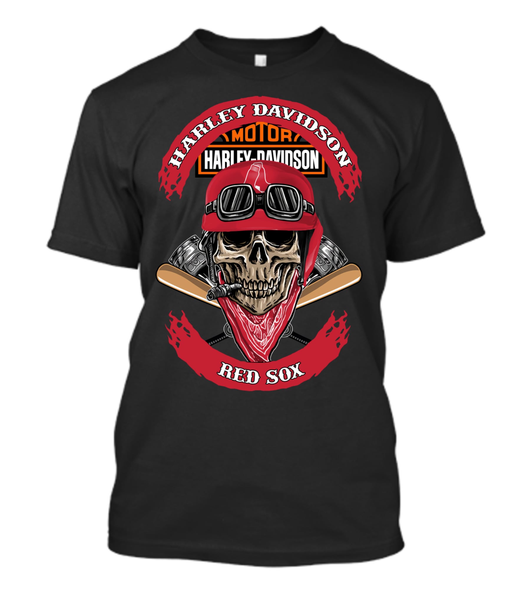 Harley Davidson Red Sox Motor Mlb Brs 96 T-Shirt