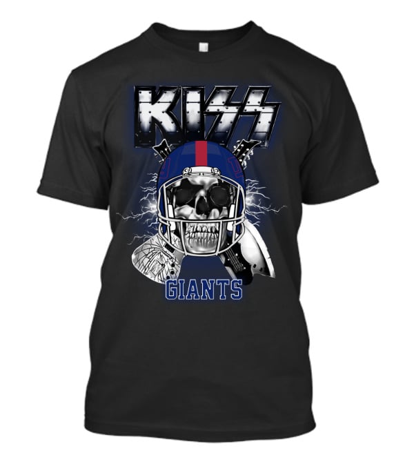 Kiss Giants Skull Helmet Nyg 95 Lightning T-Shirt