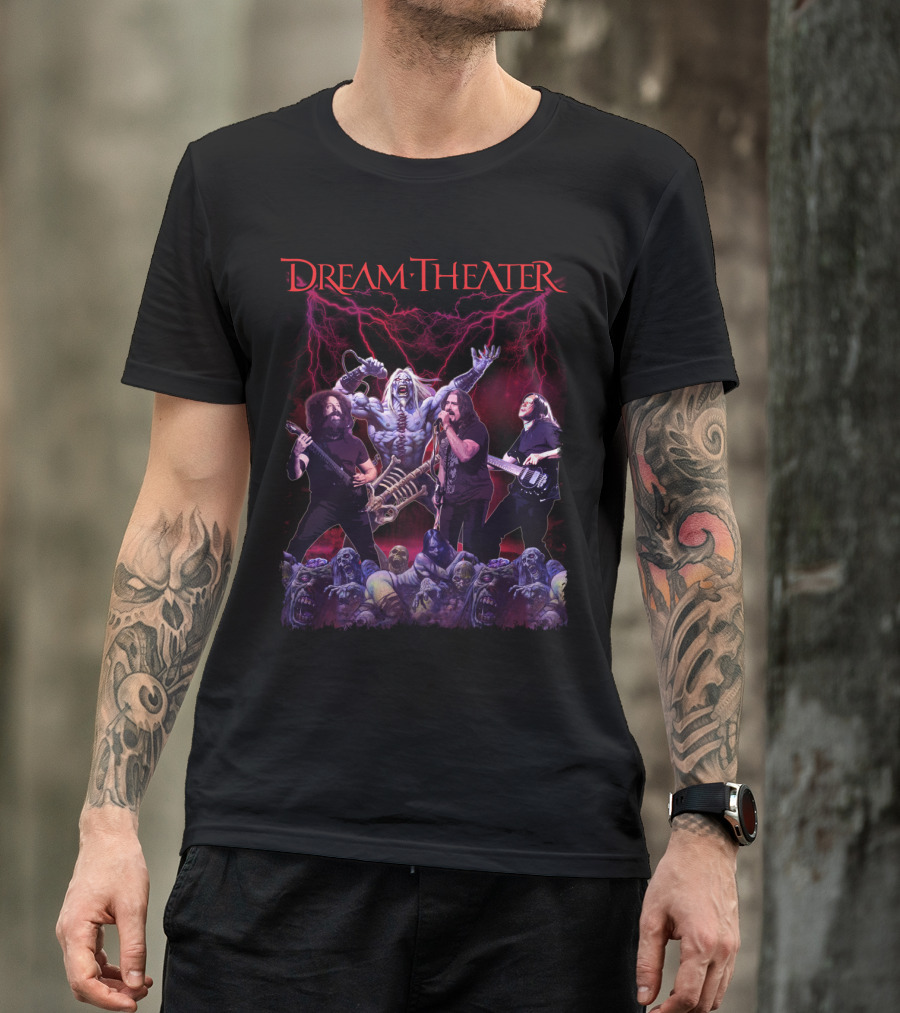 Dream Theater Zombie Concert Fantasy With Electric Lightning Effects T-Shirt