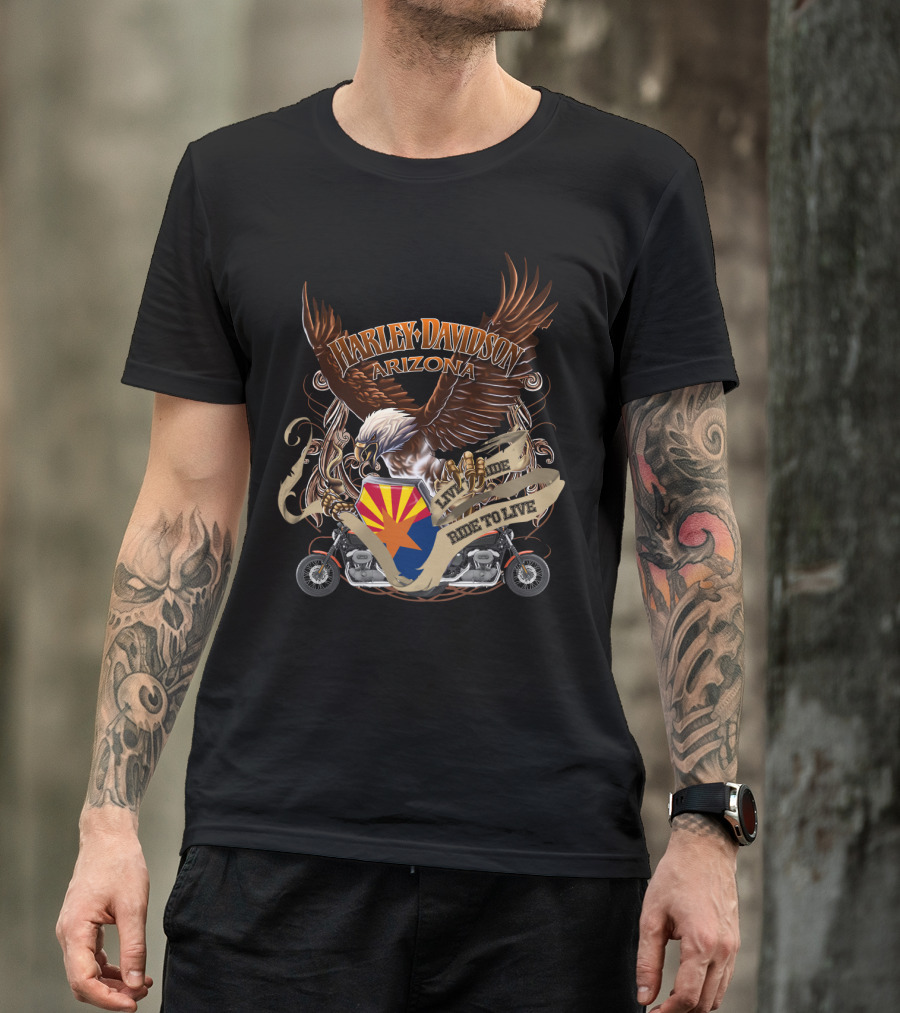 Harley Davidson Arizona Live To Ride Ride To Live T-Shirt