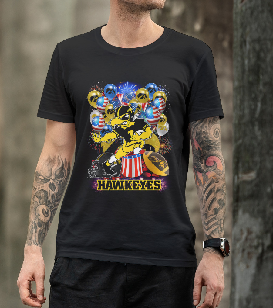 Ncaa Iowa Hawkeyes Football Celebration Balloons Fireworks T-Shirt