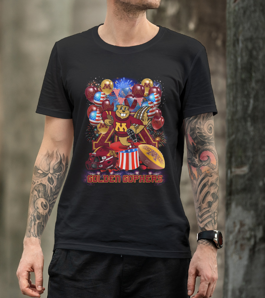 Ncaa2 Minnesota Golden Gophers Fireworks Celebration Mascot T-Shirt