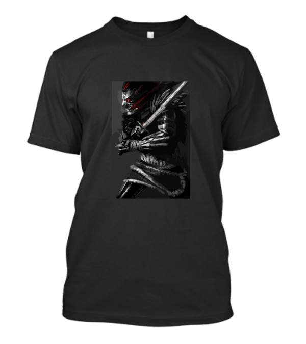 Dark Sword-Wielding Assassin Warrior T-Shirt