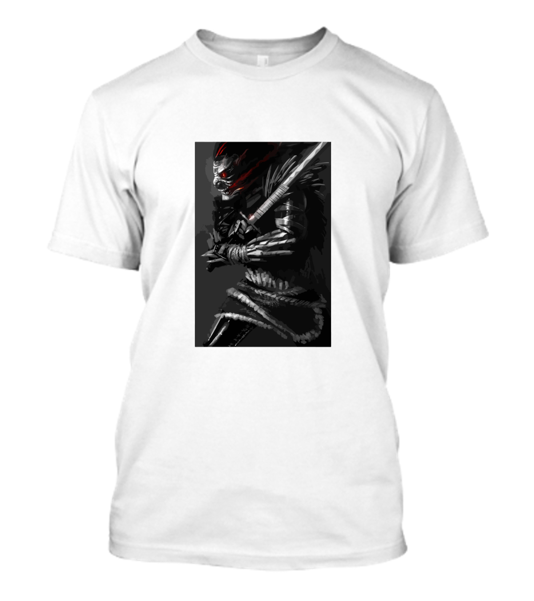 Dark Sword-Wielding Assassin Warrior T-Shirt