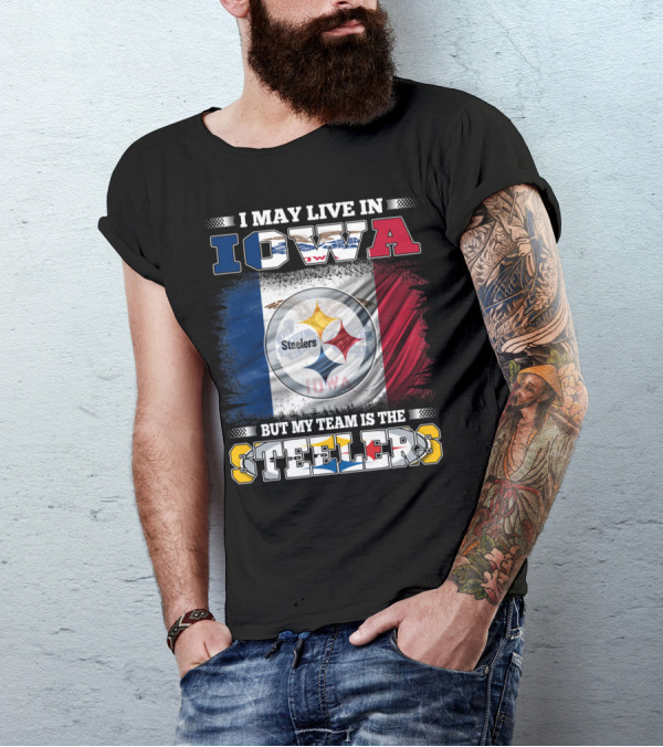 Iowa Resident Proudly Supporting Steelers With Team T-Shirt