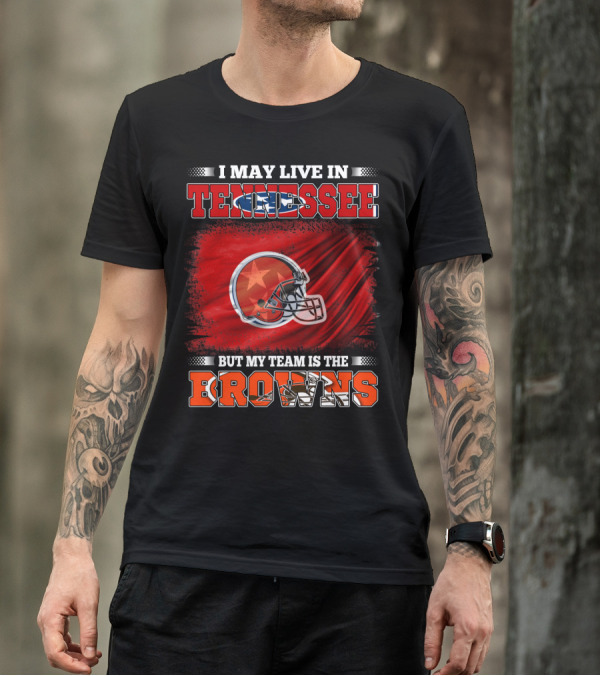 Tennessee Fan Loyalty Browns Football Team Helmet T-Shirt