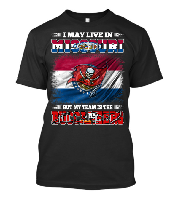 Missouri Fan With Buccaneers Pride And Team Spirit Flag T-Shirt