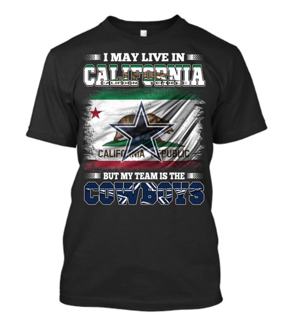 California Republic Flag Dallas Cowboys Team Loyalty T-Shirt