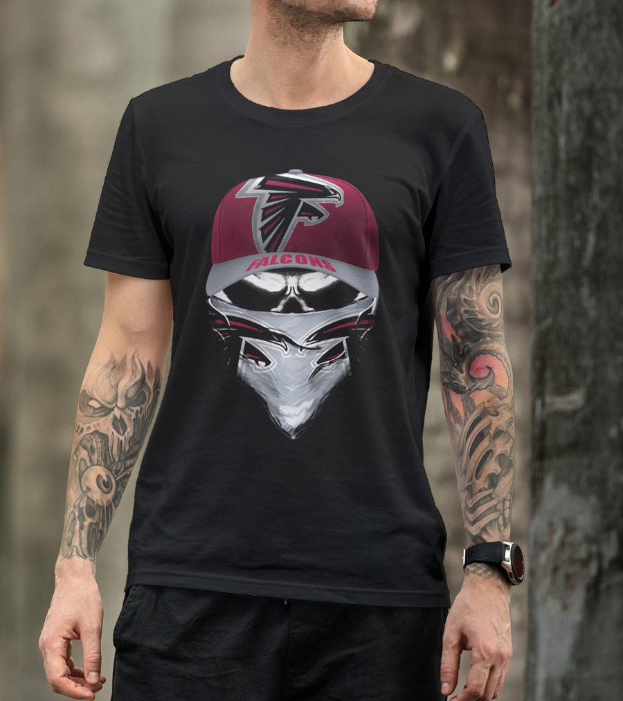 Falcons Atlanta Falcons Logo Skull Face Bandana And Cap T-Shirt