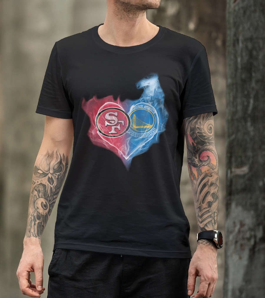 San Francisco 49ers Golden State Warriors Heart Fusion T-Shirt
