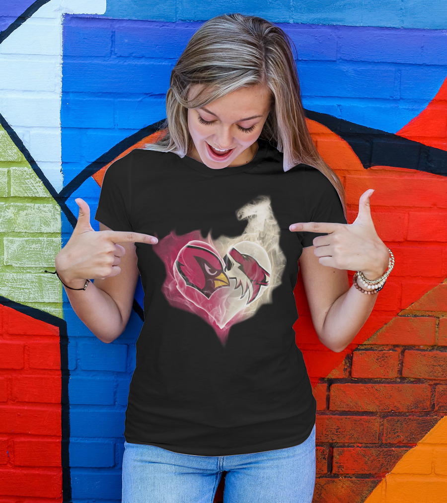 Cardinal Arizona Coyotes Heart Emblem T-Shirt