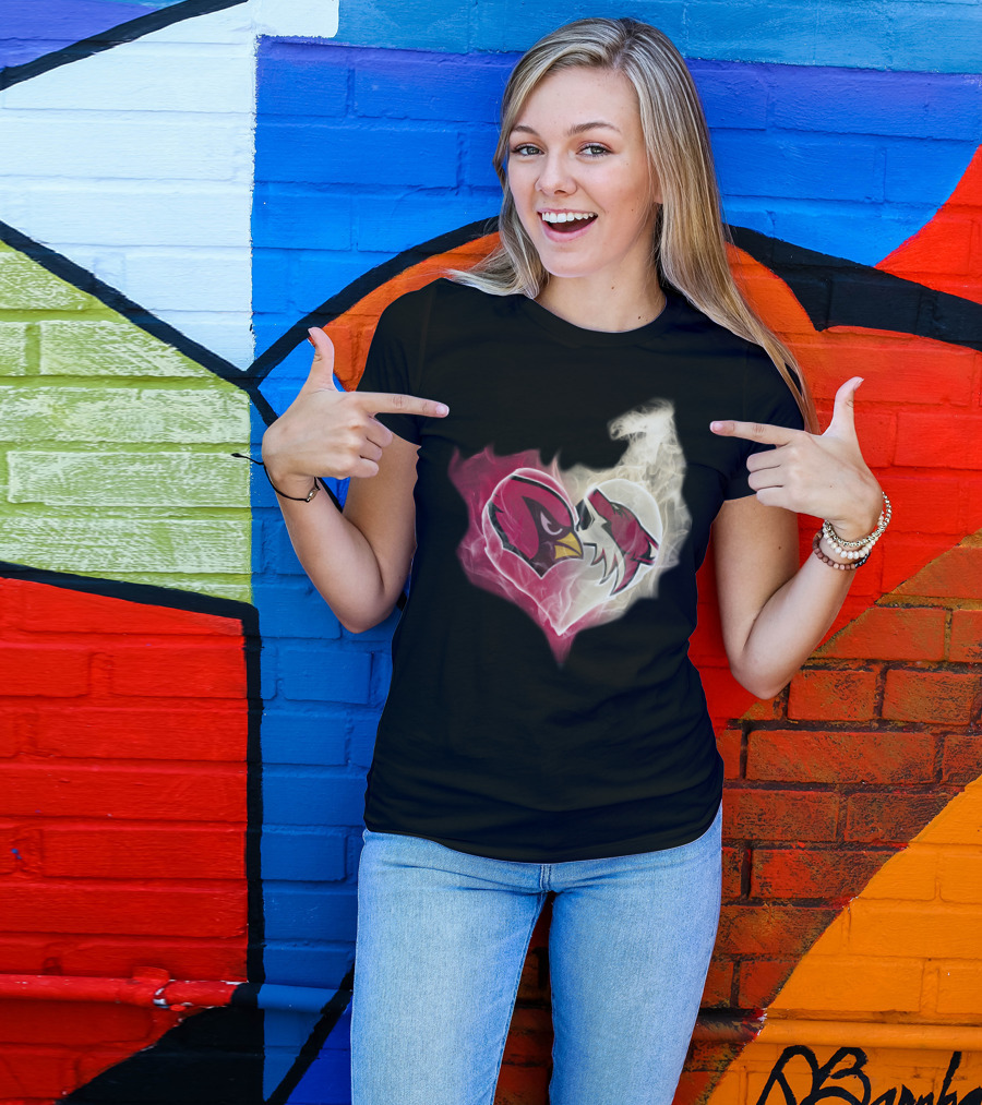 Cardinal Arizona Coyotes Heart Emblem T-Shirt