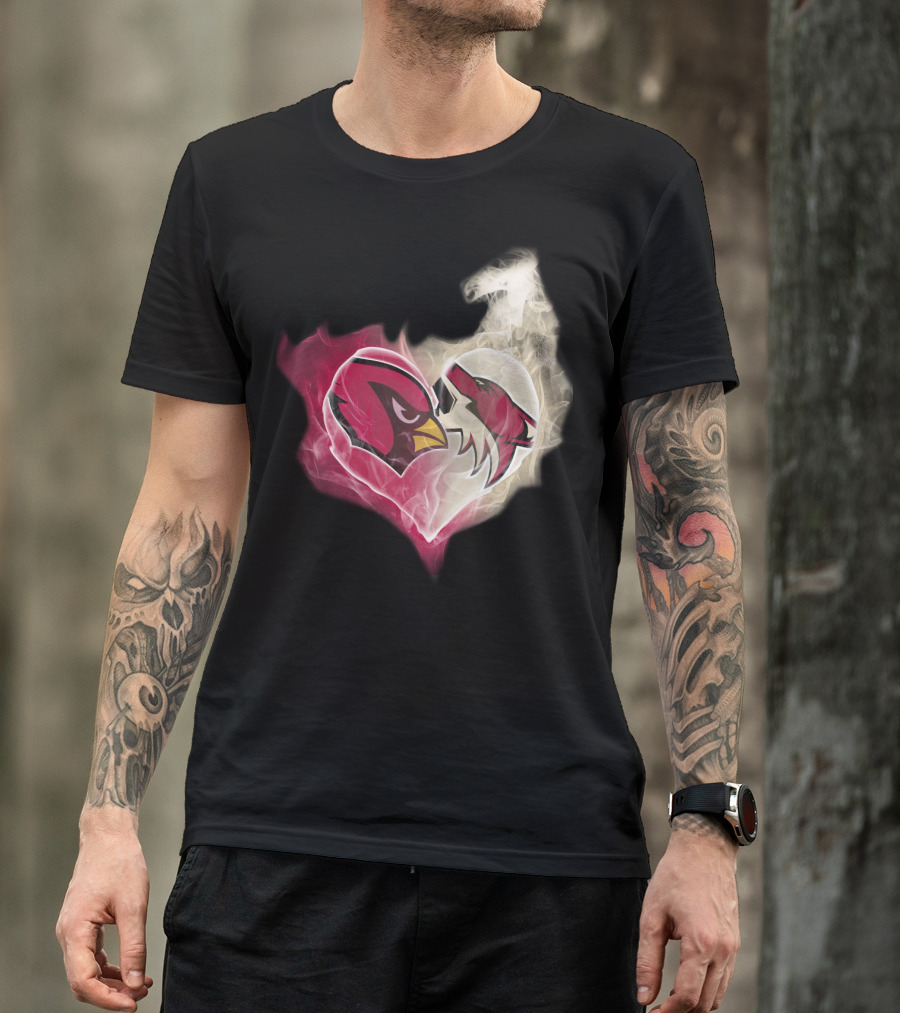 Cardinal Arizona Coyotes Heart Emblem T-Shirt