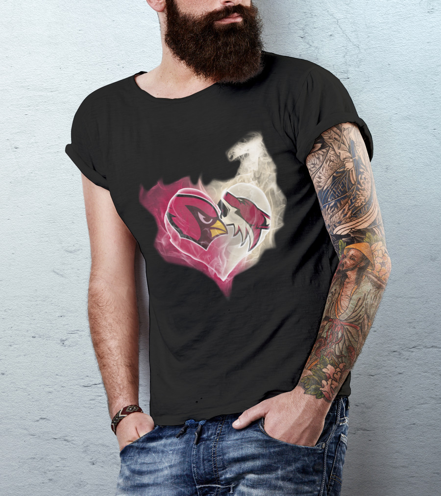 Cardinal Arizona Coyotes Heart Emblem T-Shirt