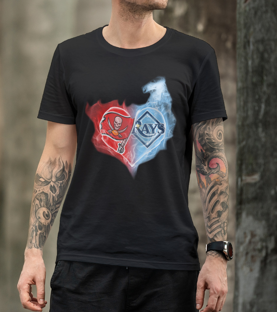 Tampa Bay Buccaneers Buccaneers Tampa Bay Rays Heart T-Shirt