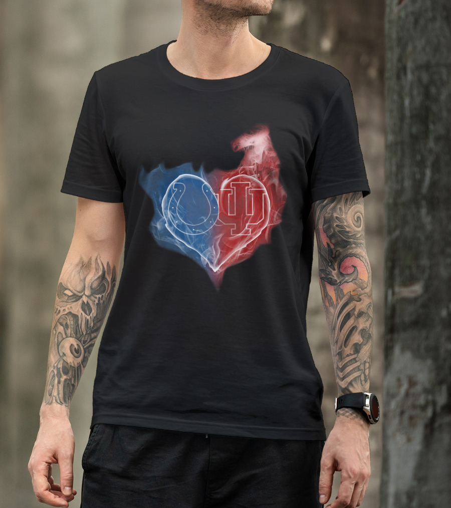 Colts Indiana Hoosiers Heart Logo Smoke T-Shirt