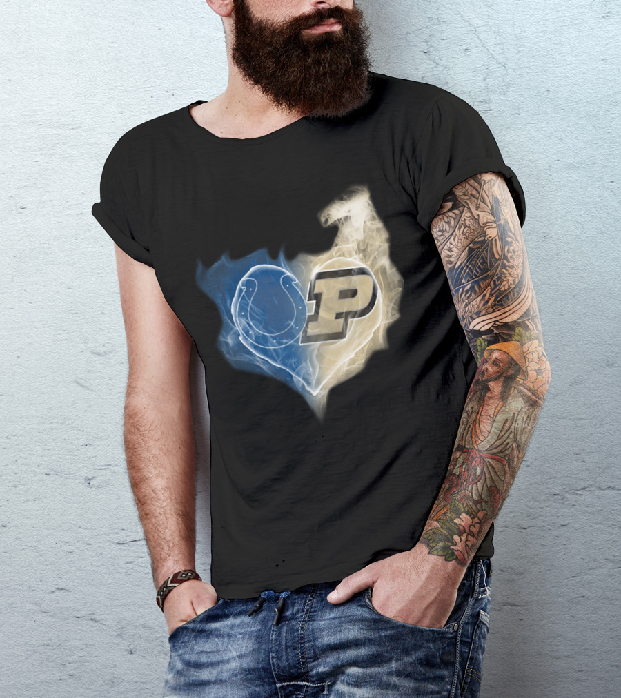 Colts Purdue Boilermakers Heart T-Shirt