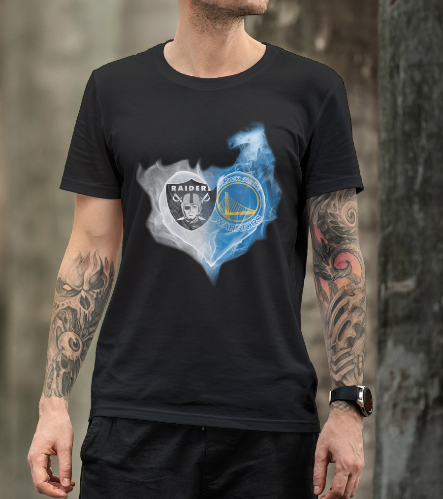 Raiders Golden State Warriors Heart Fusion T-Shirt