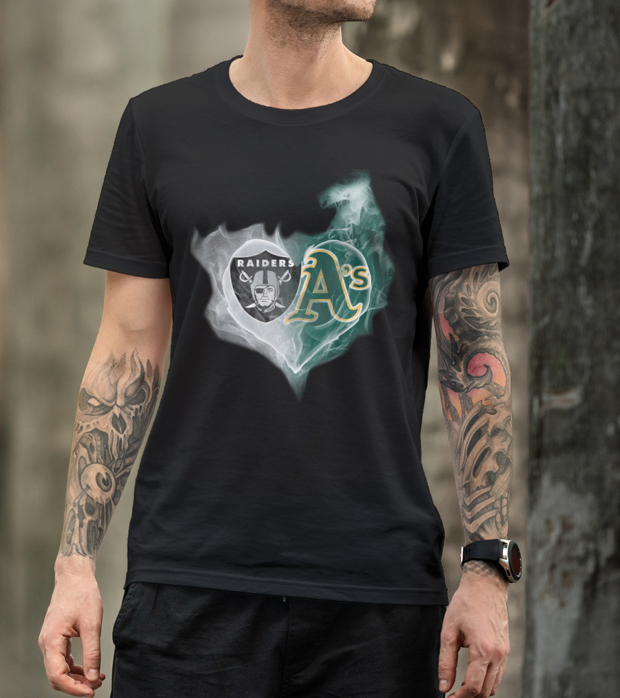 Raiders A's Heart Smoke T-Shirt