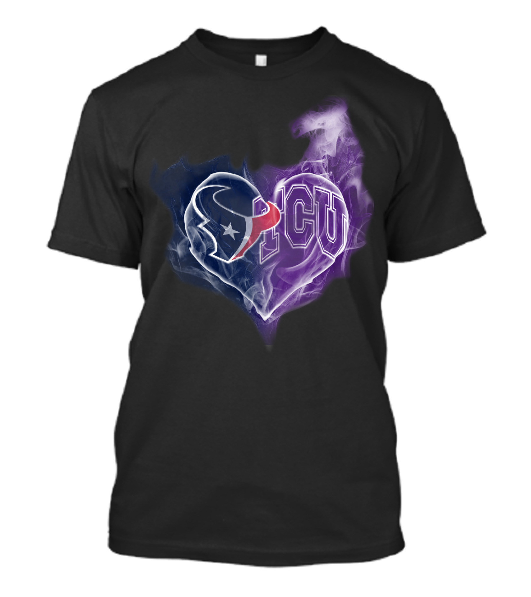 Texans TCU Horned Frogs Logo Heart T-Shirt