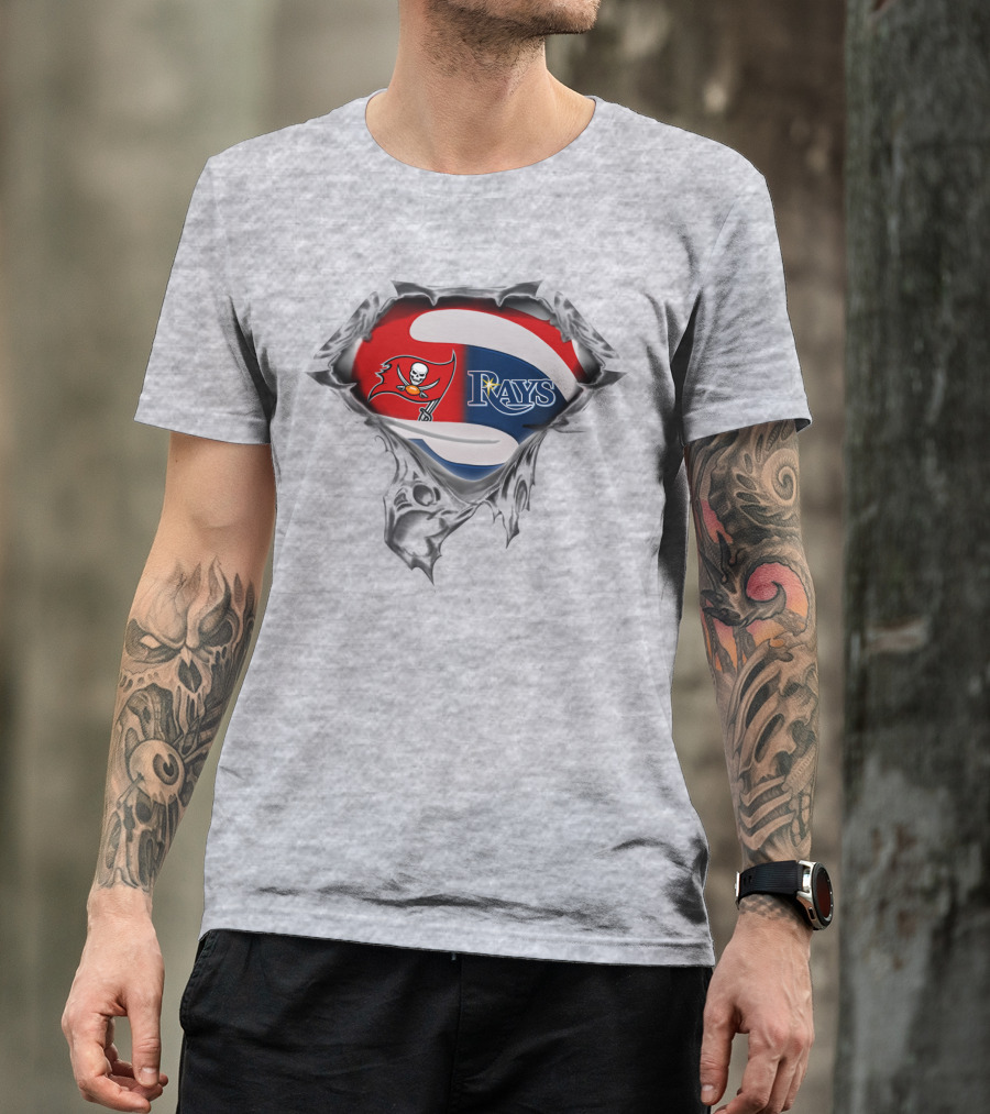 Buccaneers Rays Superhero Torn T-Shirt