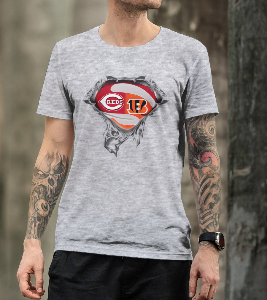 Cincinnati Reds Bengals Logo Mashup T-Shirt