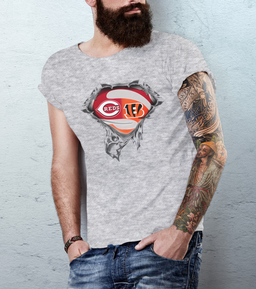 Cincinnati Reds Bengals Logo Mashup T-Shirt