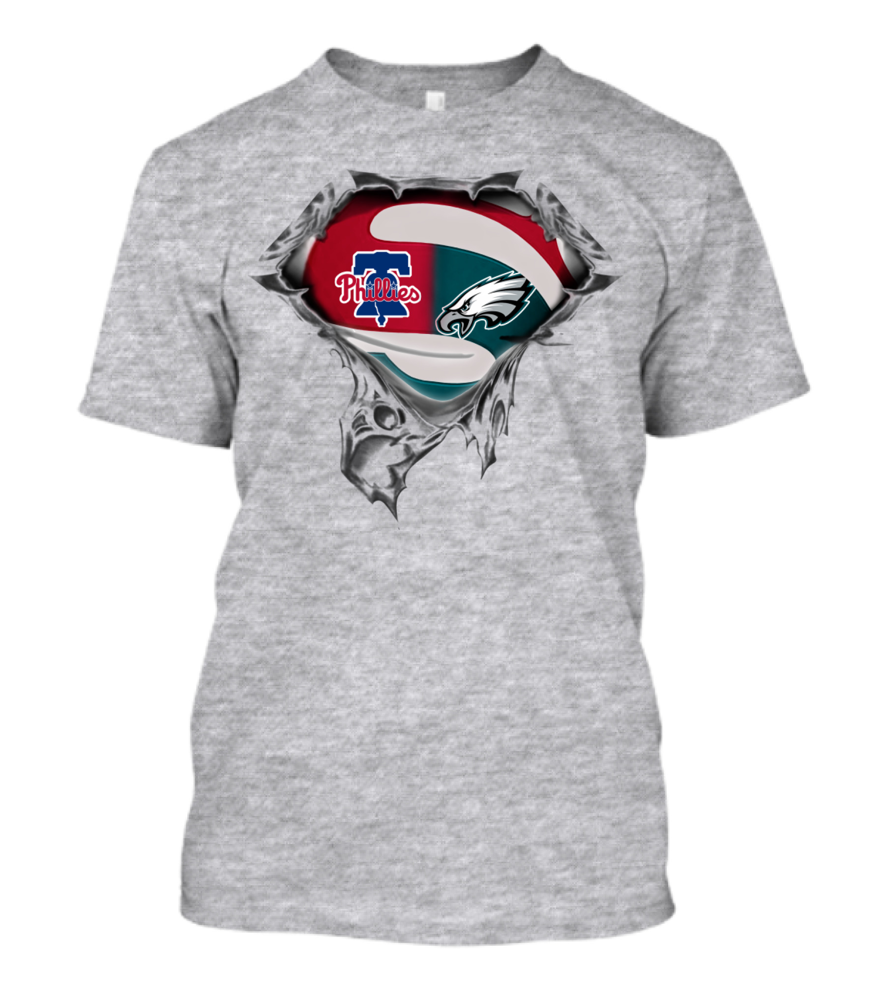 Phillies Eagles Logo Mashup Superhero Style T-Shirt