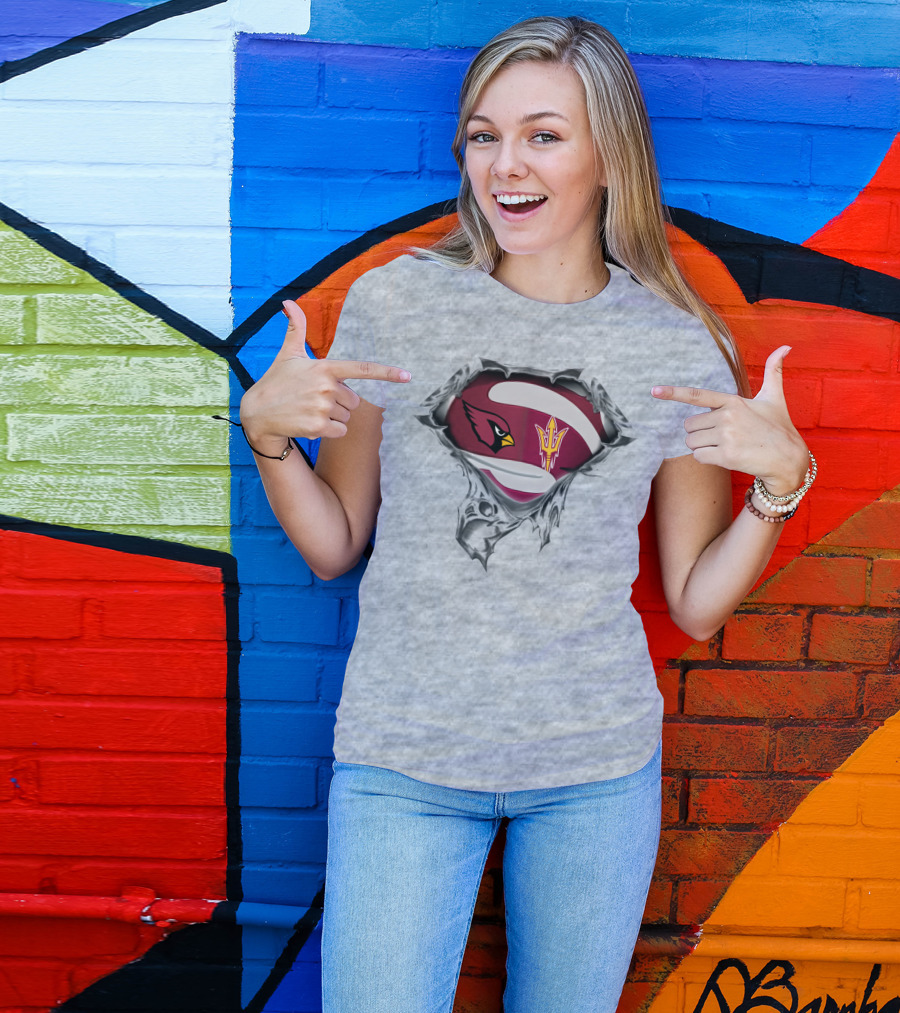 Cardinals Arizona State Logo Mashup Superhero T-Shirt