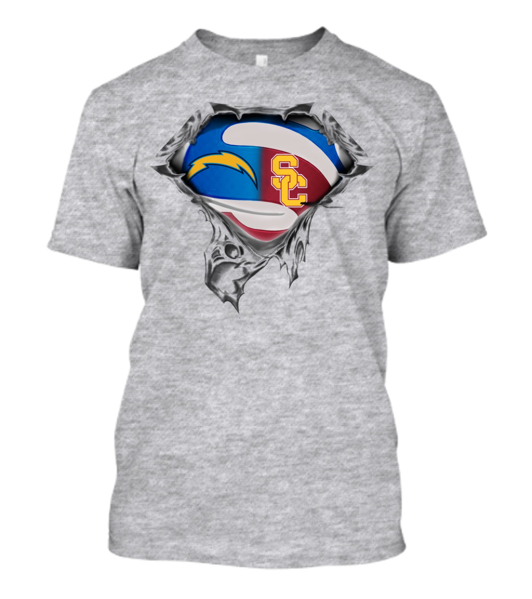 Chargers Usc Trojans Football Hybrid T-Shirt