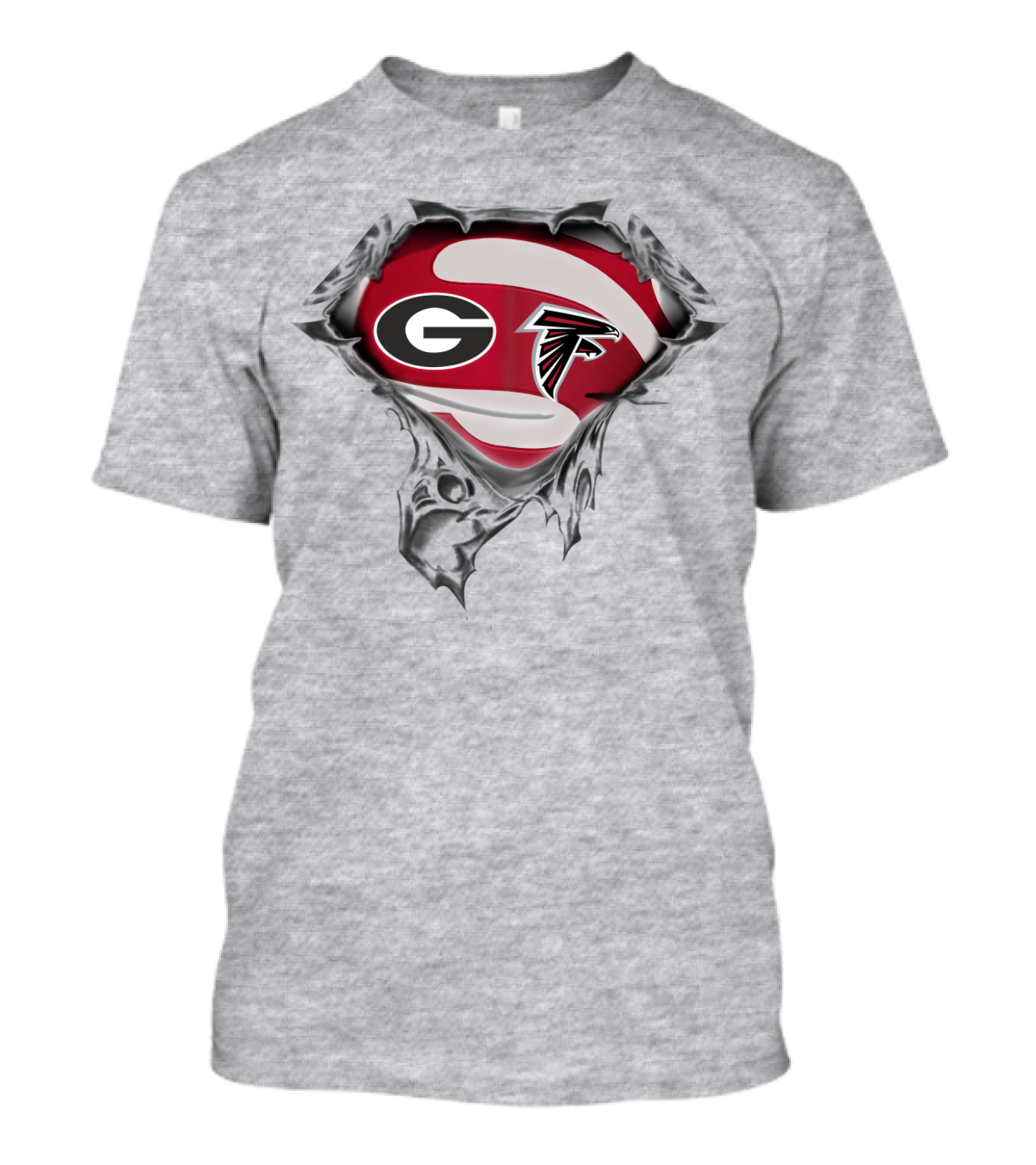 Georgia Bulldogs Atlanta Falcons Logo Mashup T-Shirt