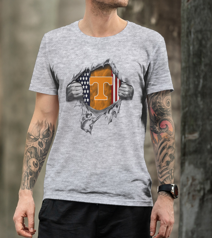 Tennessee Volunteers American Flag Peel T-Shirt