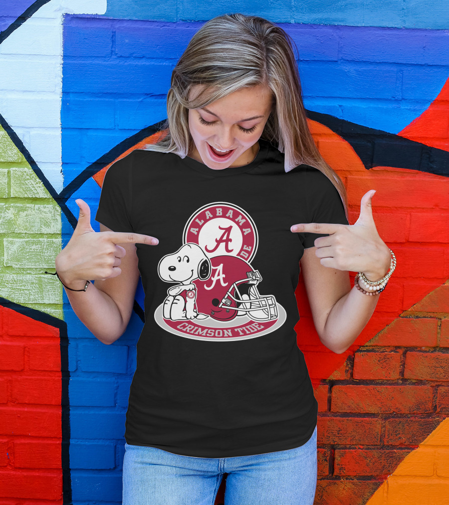 Alabama Crimson Tide Snoopy Helmet T-Shirt