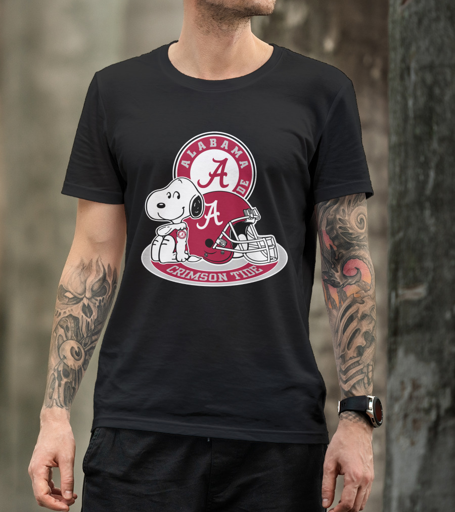 Alabama Crimson Tide Snoopy Helmet T-Shirt