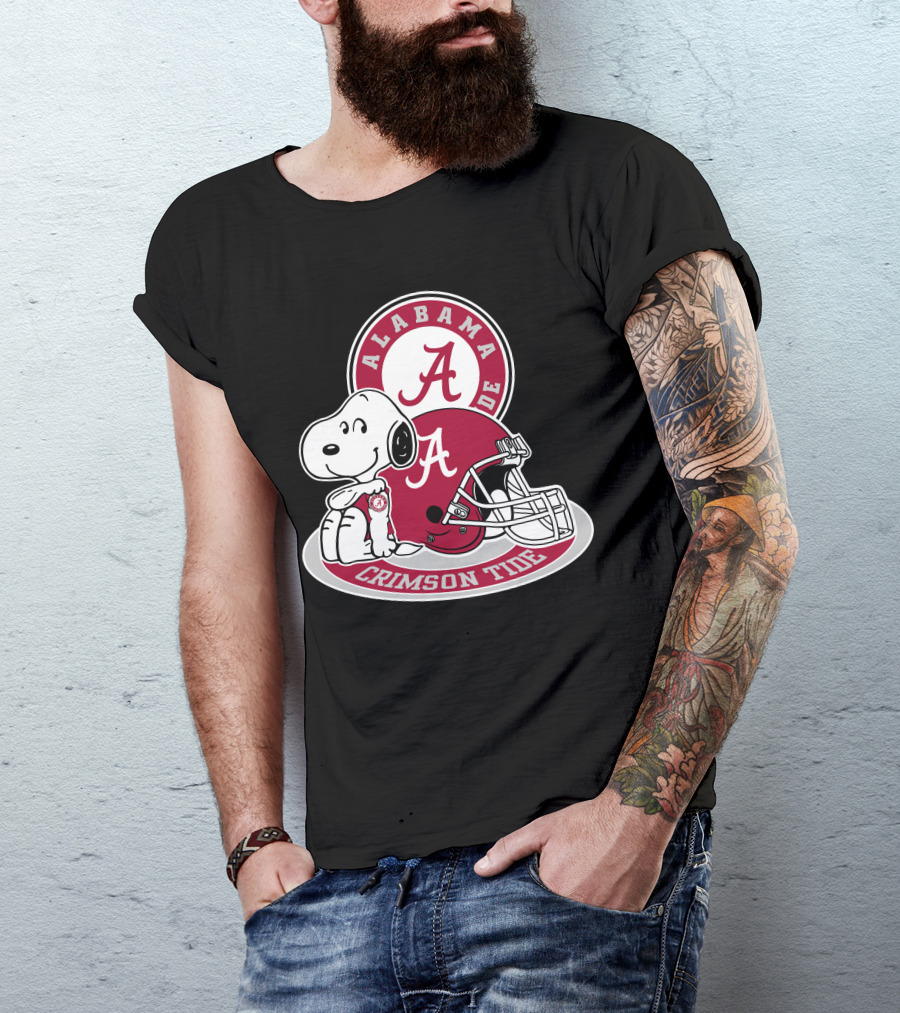 Alabama Crimson Tide Snoopy Helmet T-Shirt