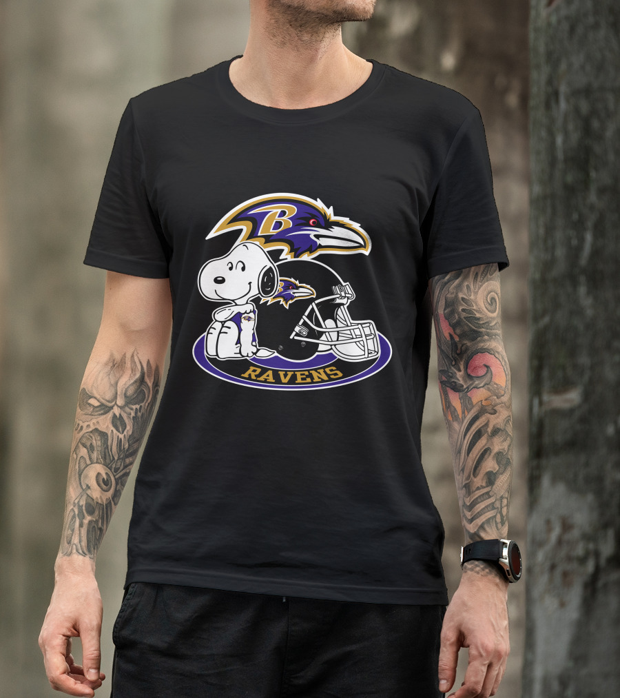 Baltimore Ravens Snoopy Helmet Logo Ravens T-Shirt