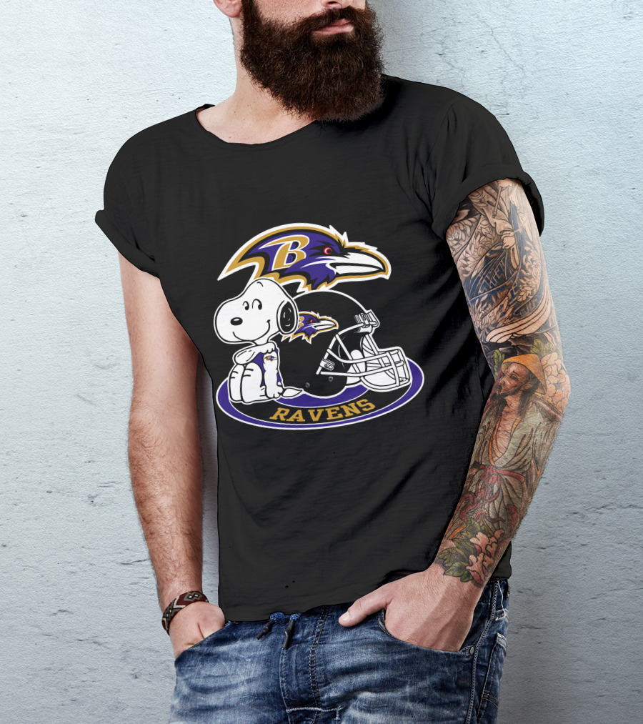 Baltimore Ravens Snoopy Helmet Logo Ravens T-Shirt