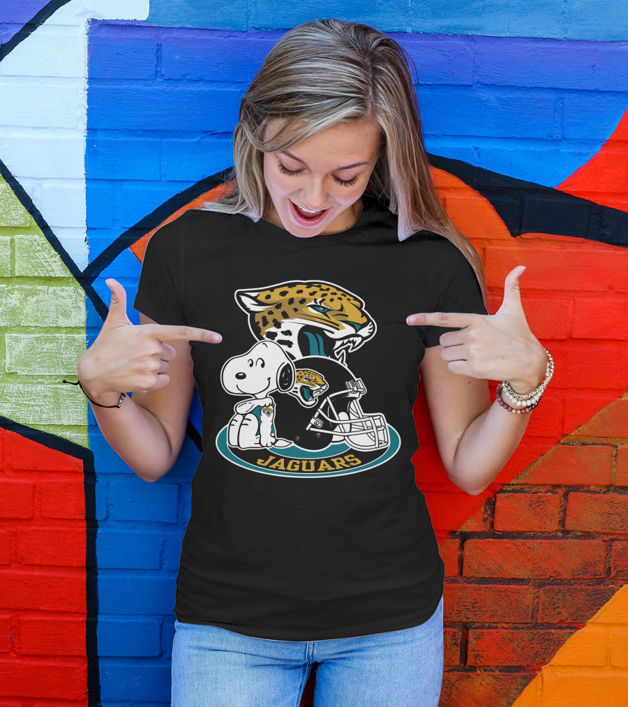 Jacksonville Jaguars Snoopy Helmet T-Shirt