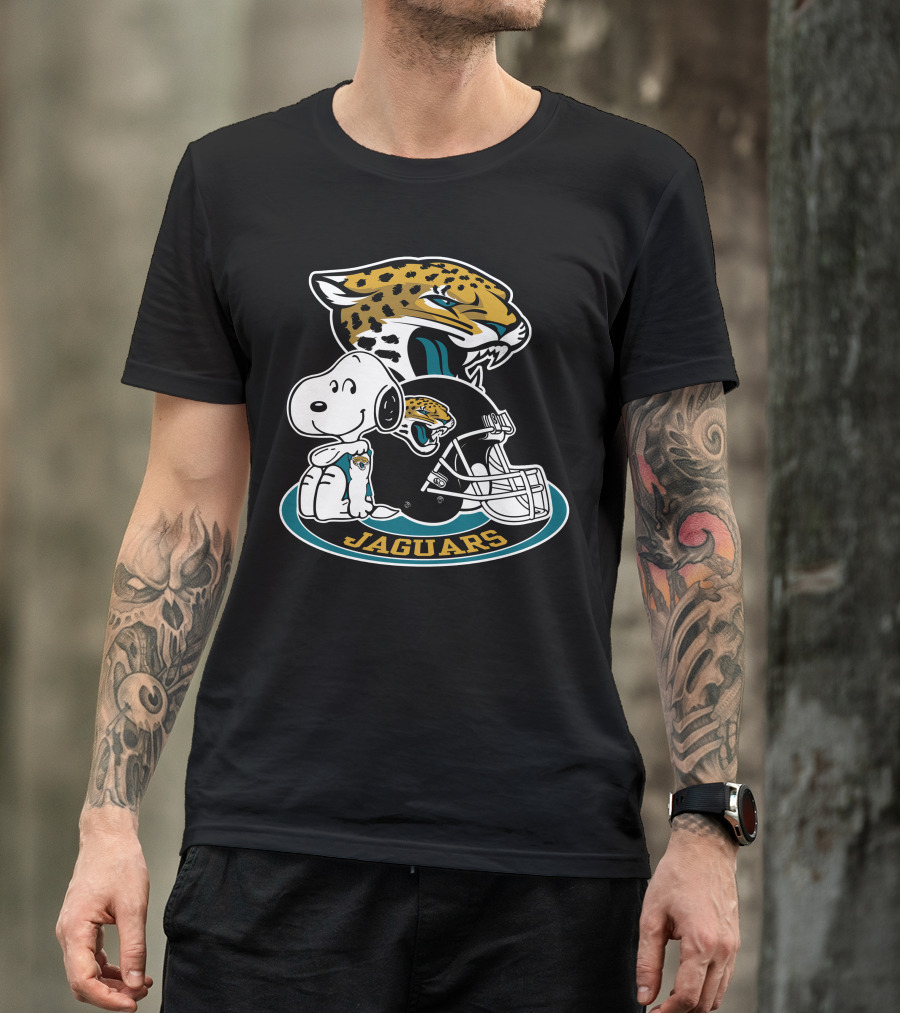 Jacksonville Jaguars Snoopy Helmet T-Shirt