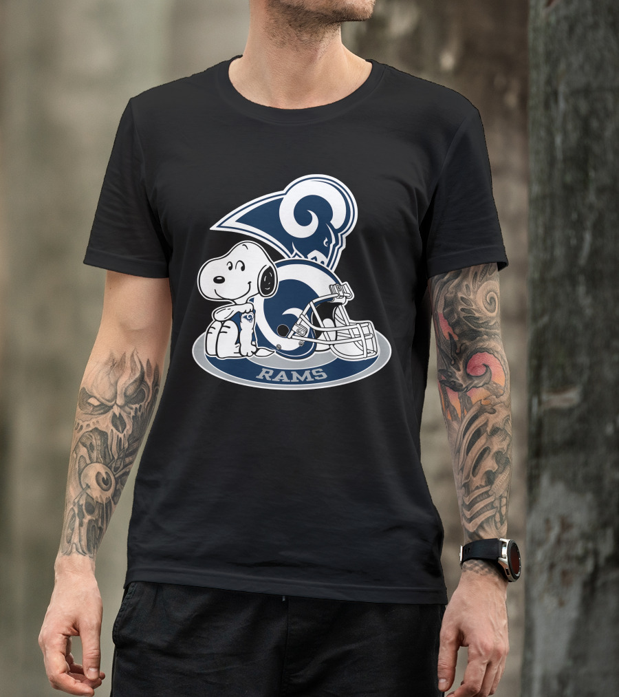 Los Angeles Rams Snoopy Football Helmet T-Shirt