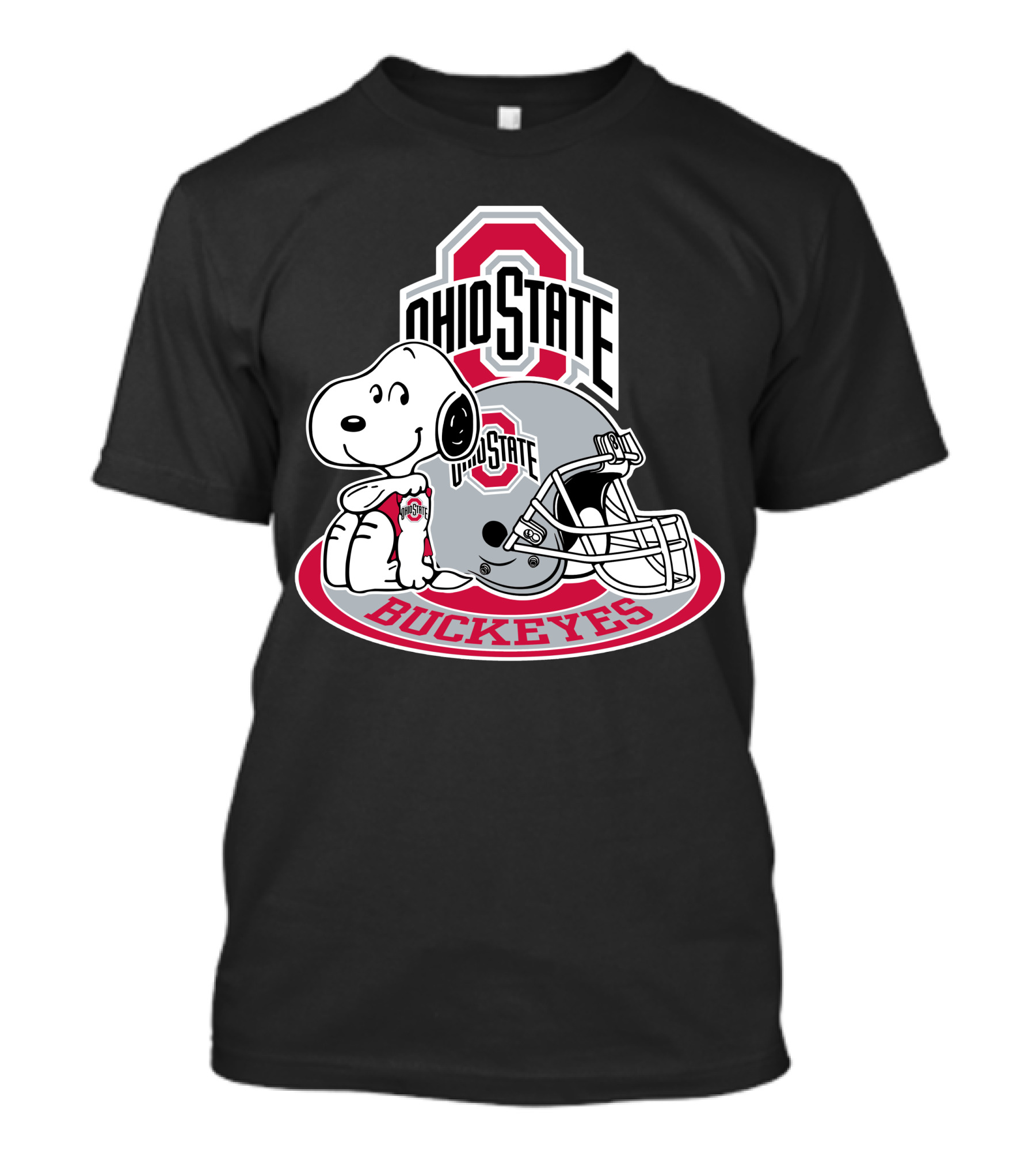 Ohio State Buckeyes Snoopy With Logo And Helmet T-Shirt