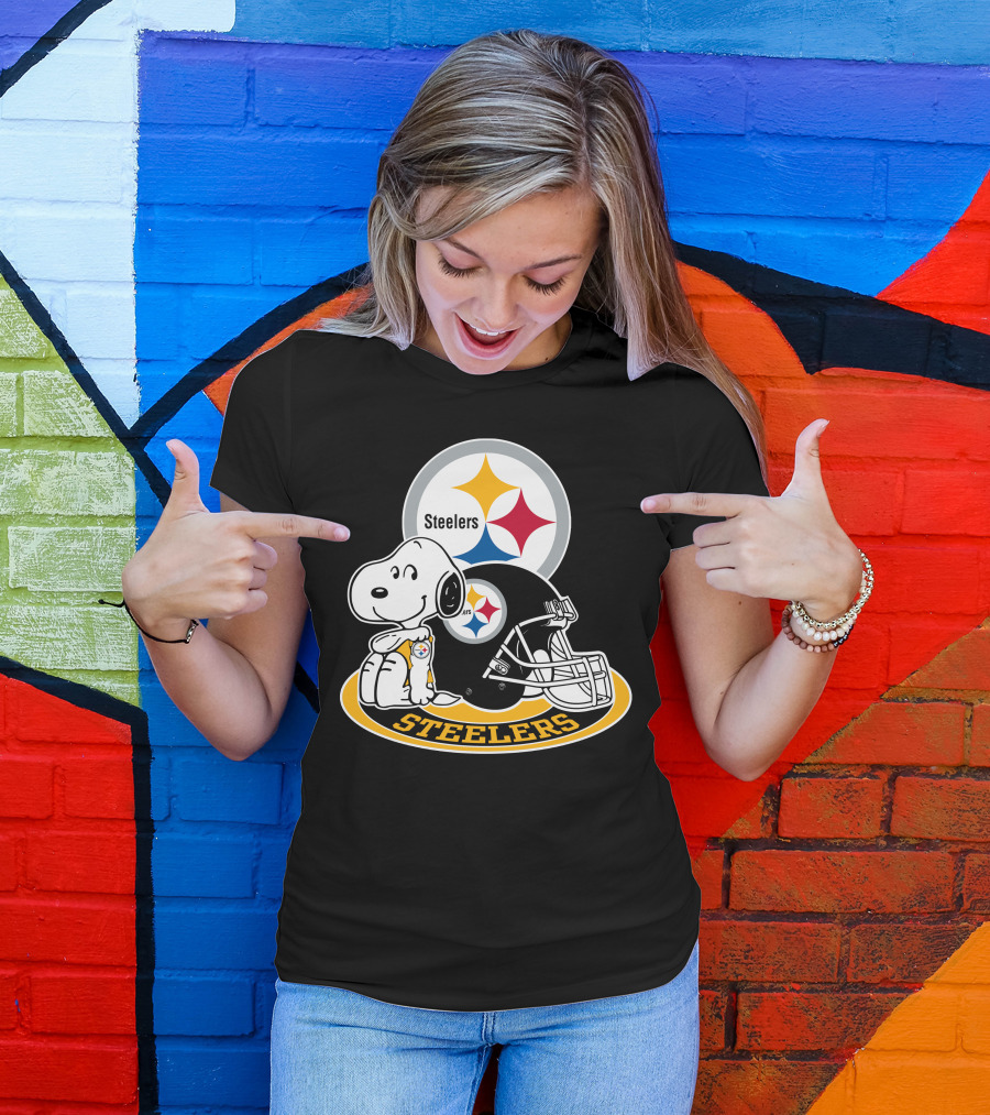 Steelers Snoopy Pittsburgh Helmet Nfl Peanuts Football Combination T-Shirt