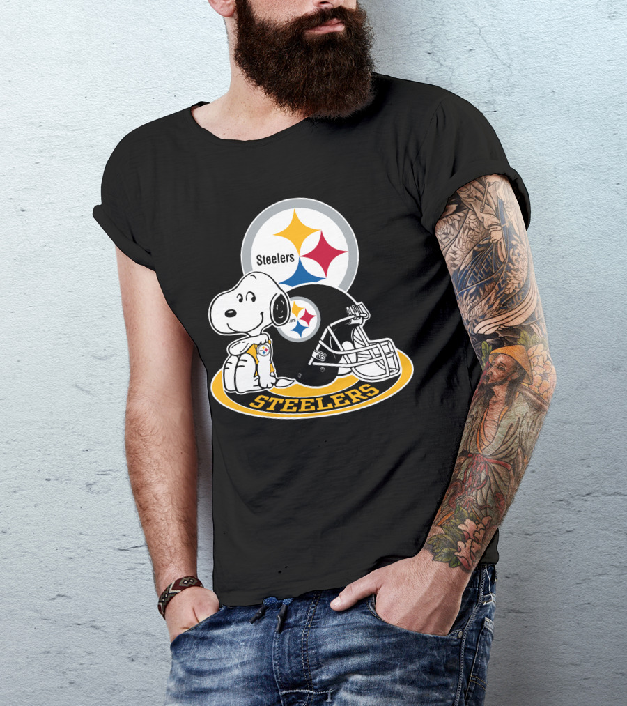Steelers Snoopy Pittsburgh Helmet Nfl Peanuts Football Combination T-Shirt