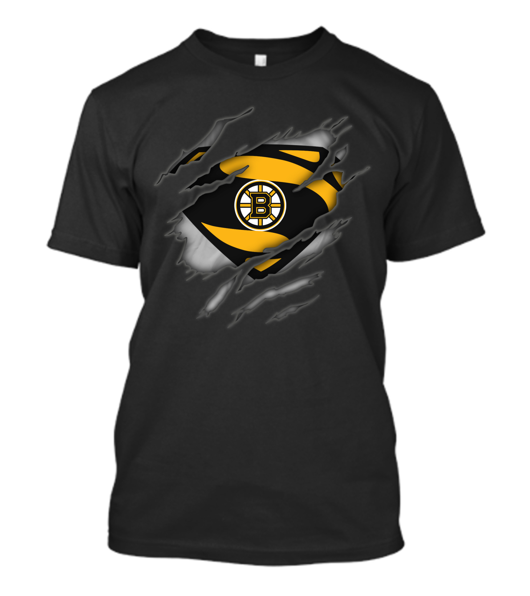 Boston Bruins Superman Logo Dynamic Tear T-Shirt